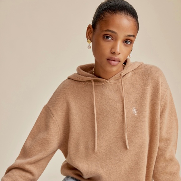 SPORTY & RICH - 2 Piece 100% Cashmere Tracksuit in Camel - MSRP - $675 BNWT - Picture 2 of 9